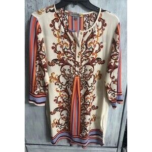 Figueroa & Flower Tunic Dress Lrg Boho Cottage Core
